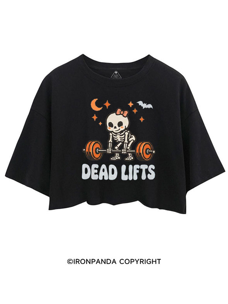 DEAD LIFTS SKELETON HALLOWEEN CROP TOPS