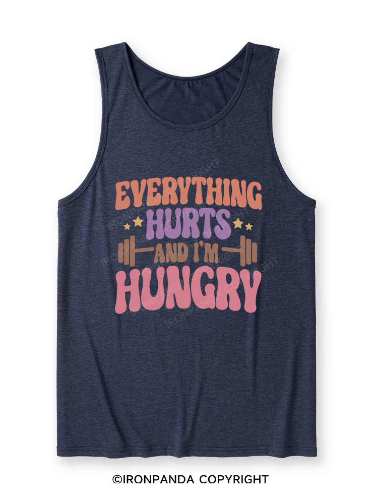 Everything Hurts and I'm Hungry Letter Ultra Soft Heather Tank