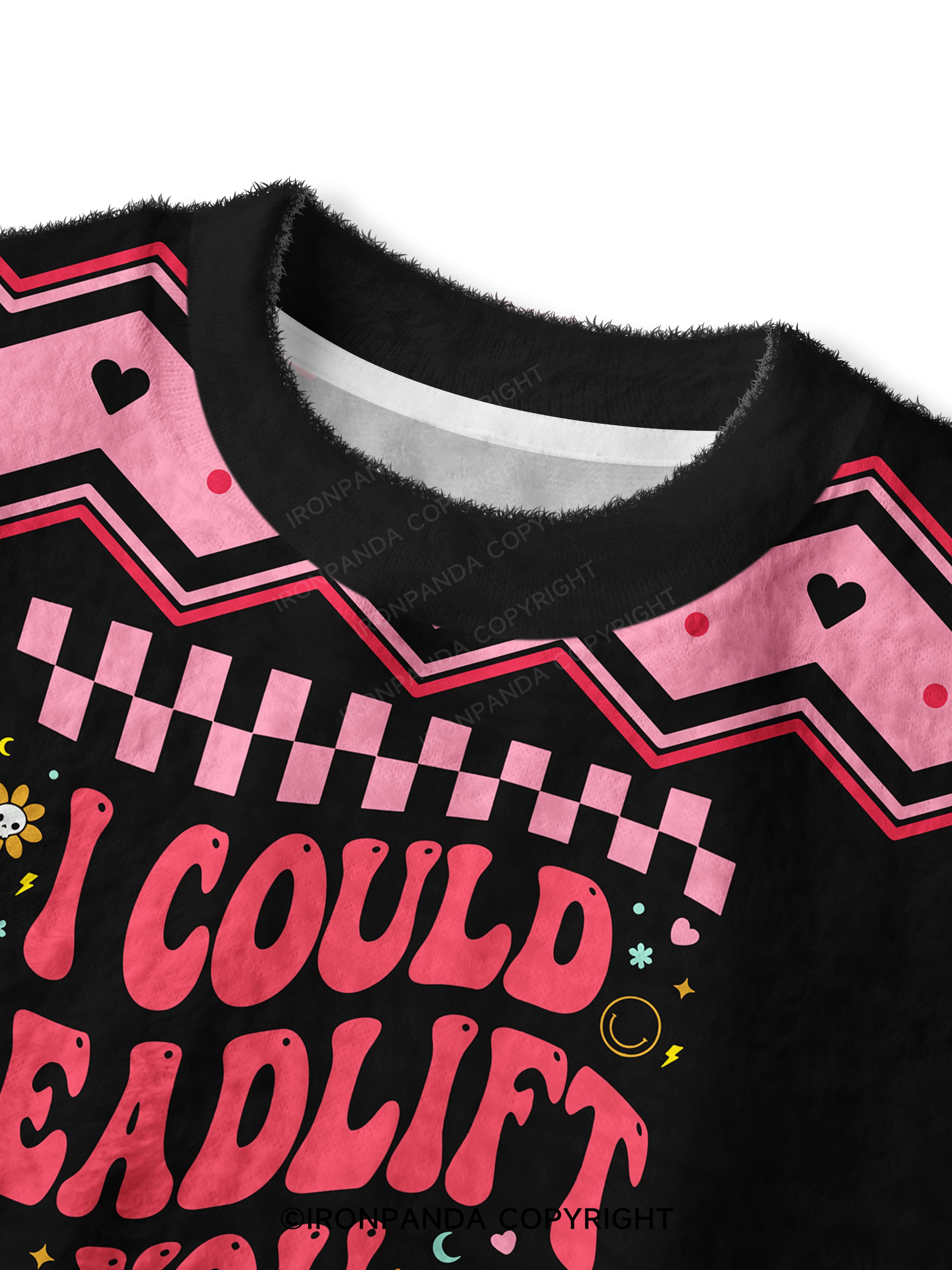 i could deadlift you Fuzzy Fleece Crop Sweater
