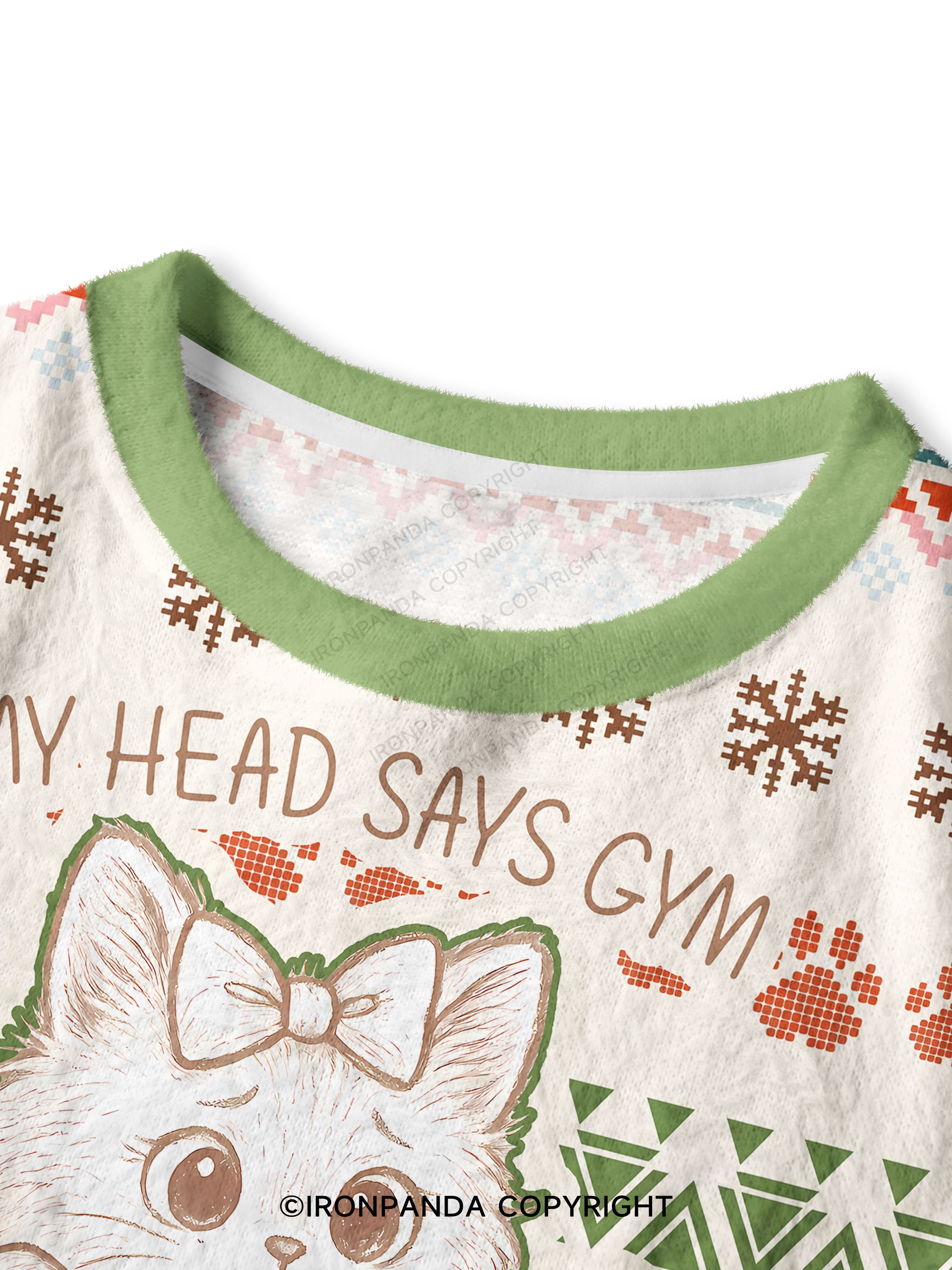 MY HEAD SAYS GYM BUT MY HEART SAYS TACOS Crop Ugly Sweater