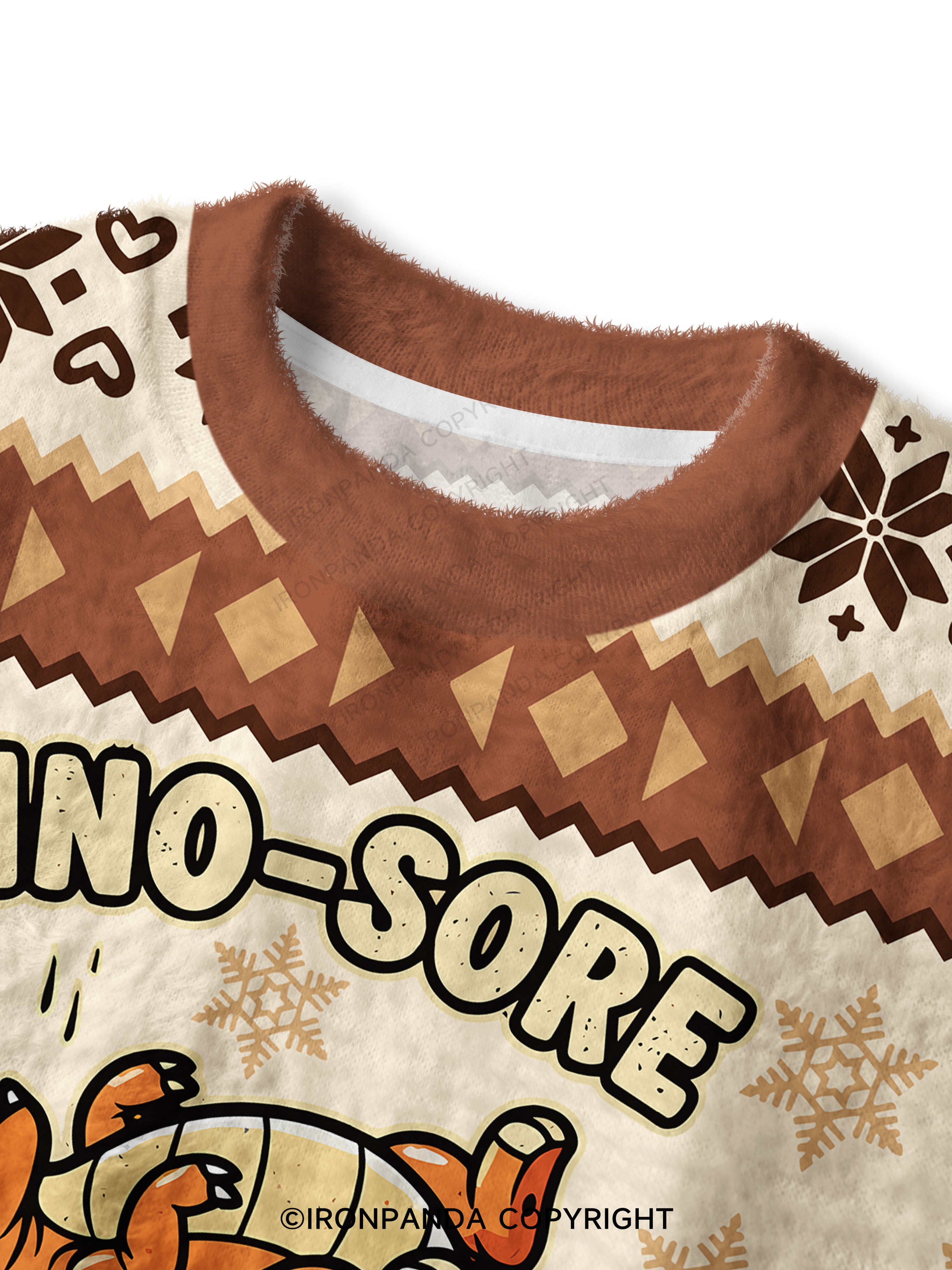 Dino-Sore Lifter Workout Fuzzy Fleece Crop Sweater