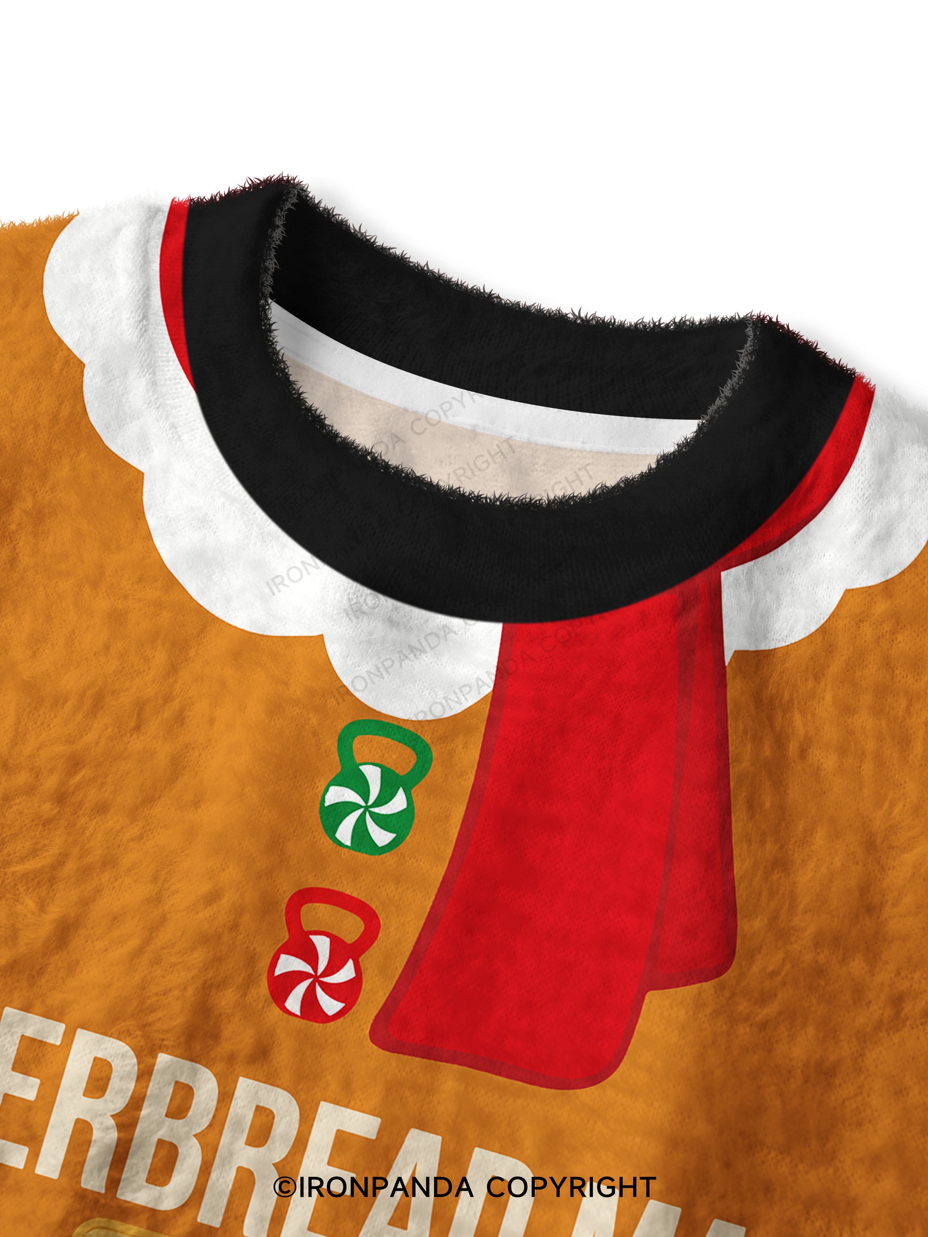 GINGERBREAD MAN Fuzzy Fleece Crop Sweater