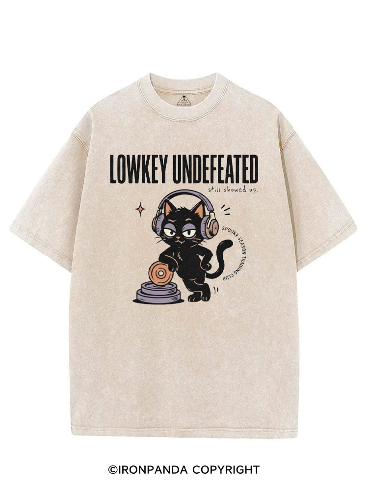 LOWKEY UNDEFEATED STILL SHOWD UP SPOOKY SEASON TRAINING CLUB VINTAGE GYM SHIRT