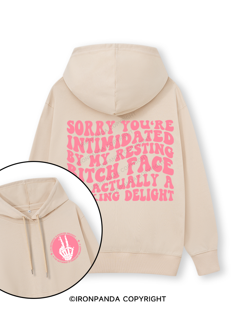 SORRY YOU'RE INTIMIDATED BY MY RESTING BITCH FACE Double-Sided Printed Classic Gym Hoodie