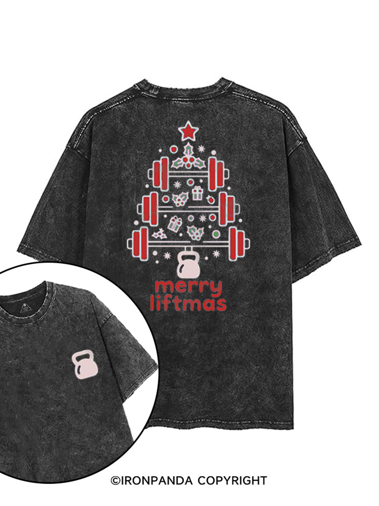 MERRY LIFTMAS FITNESS CHRISTMAS TREE printed Gym Shirt