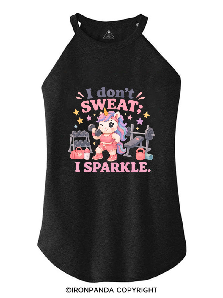 I DON'T SWEAT I SPARKLE SWEATY UNICORN ROCKER COTTON TANK