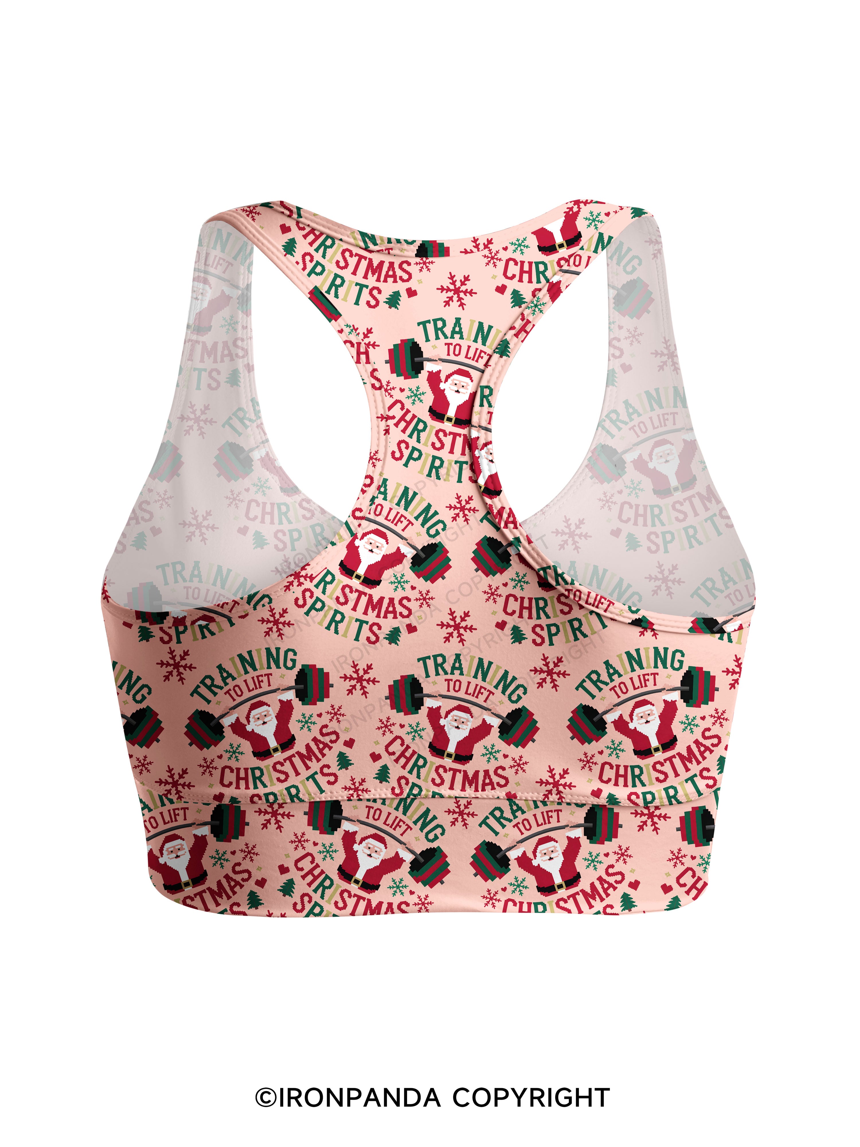 training to lift christmas spirits Racerback Sports Bra