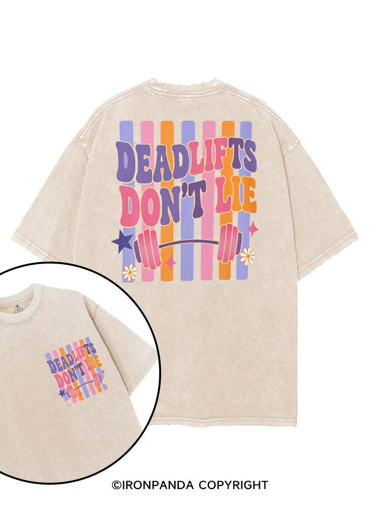 DEADLIFTS DON'T LIE printed Gym Shirt