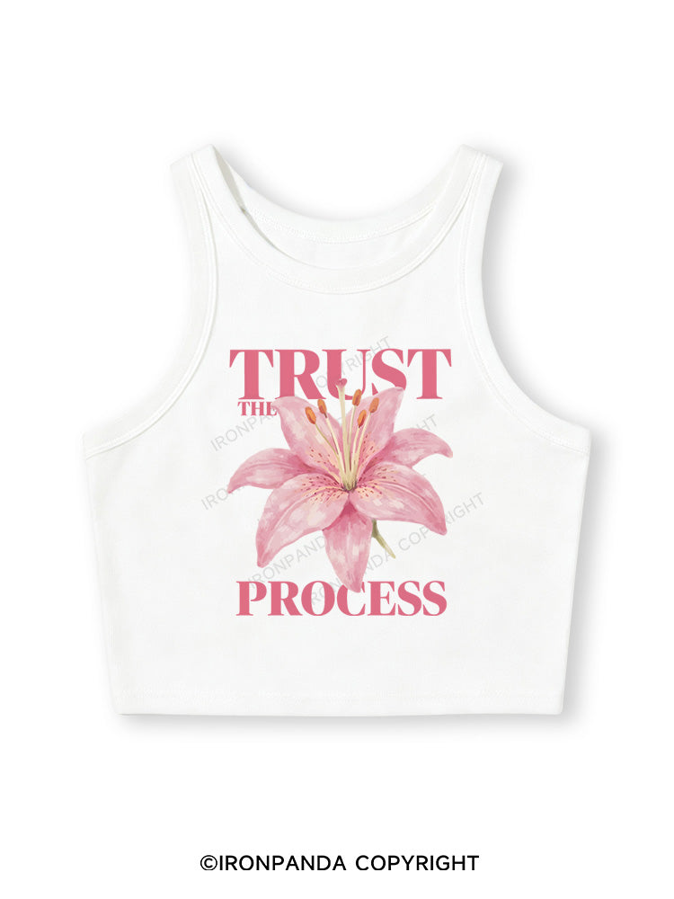 TRUST THE PROCESS Fitted Crop Tank Top