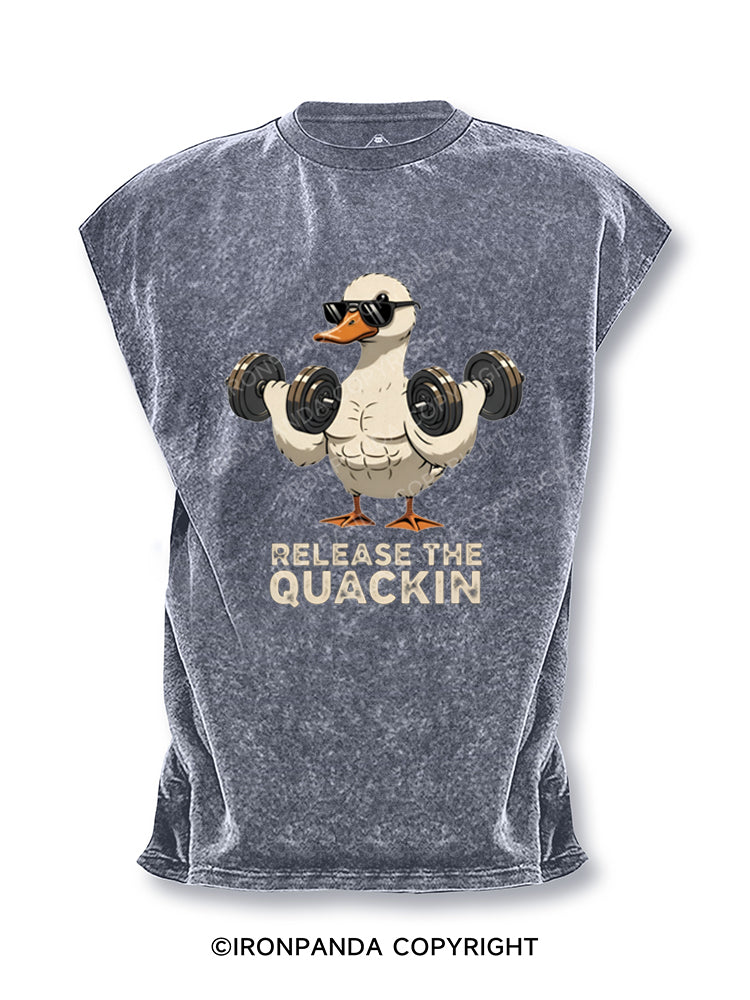 Release The Quackin Duck Dumbbells Cut Off Tank