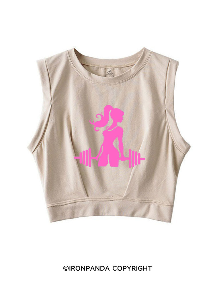 PINK POWERLIFT SLEEVELESS CROP TOPS