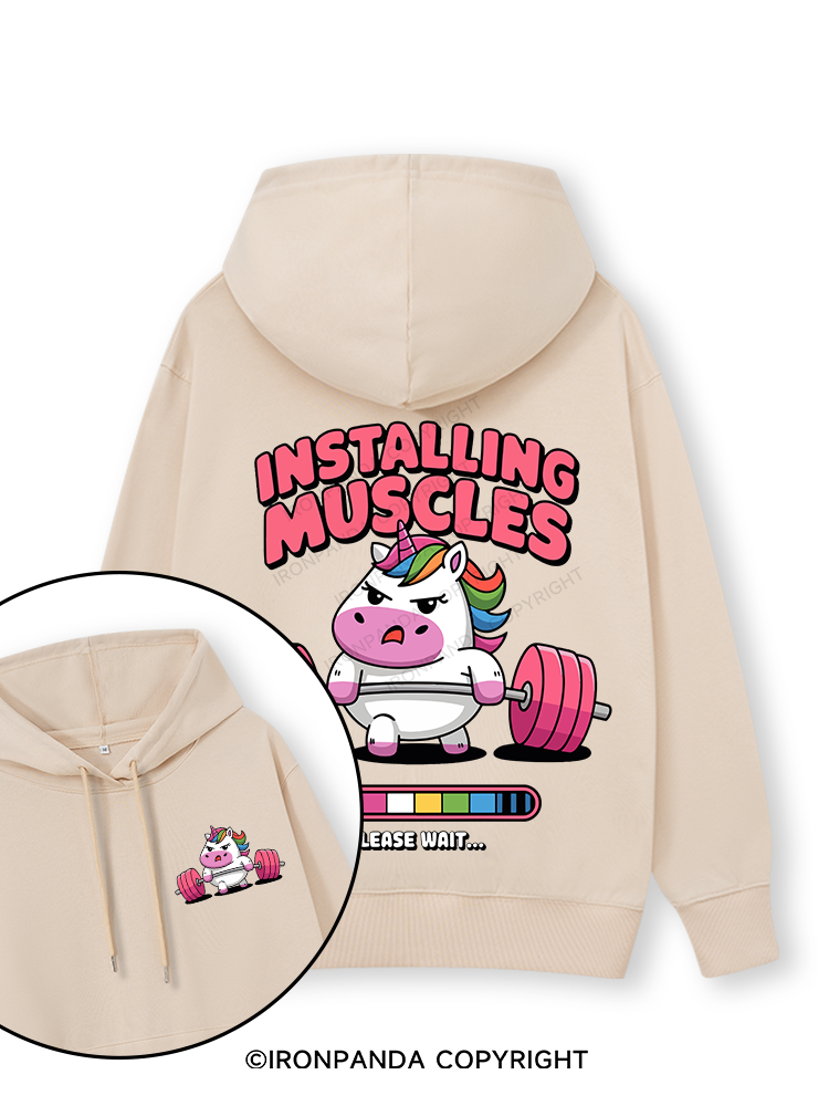 INSTALLING MUSCLES Double-Sided Printed Classic Gym Hoodie