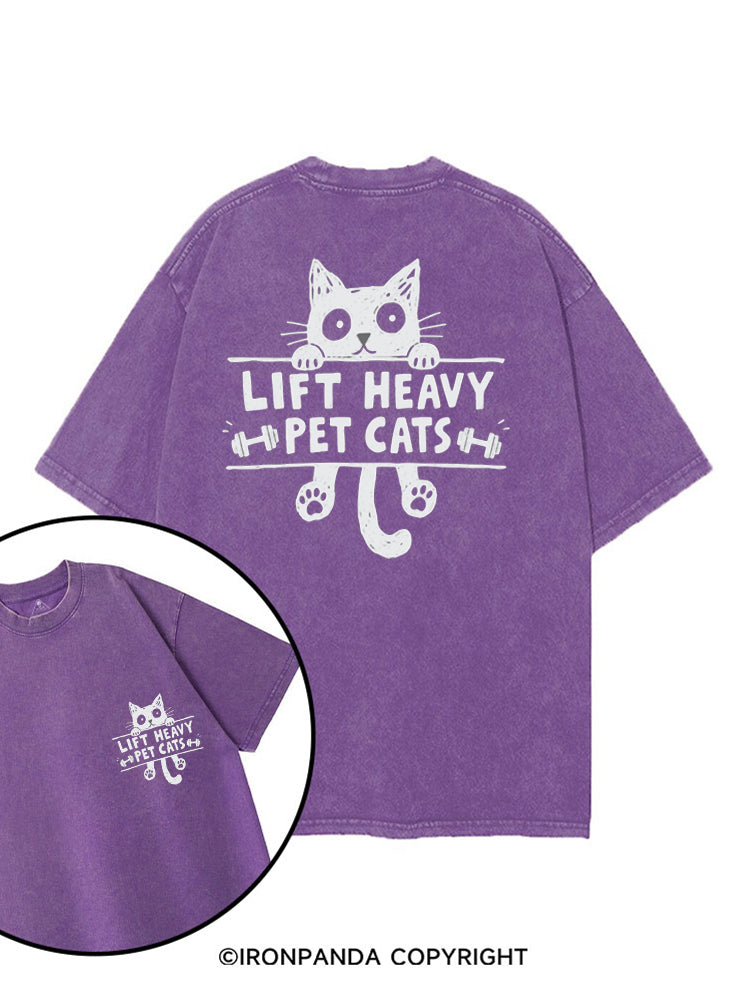LIFT HEAVY PET CATS GYM KITTY printed Gym Shirt