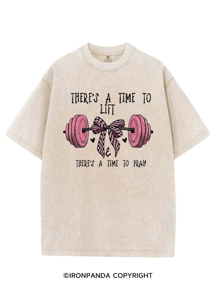 THERE'S A TIME TO LIFT & THERE'S A TIME TO PRAY VINTAGE GYM SHIRT