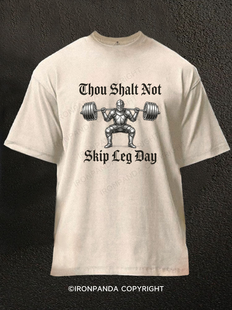 Thou Shalt Not Skip Leg Day Washed Gym Shirt
