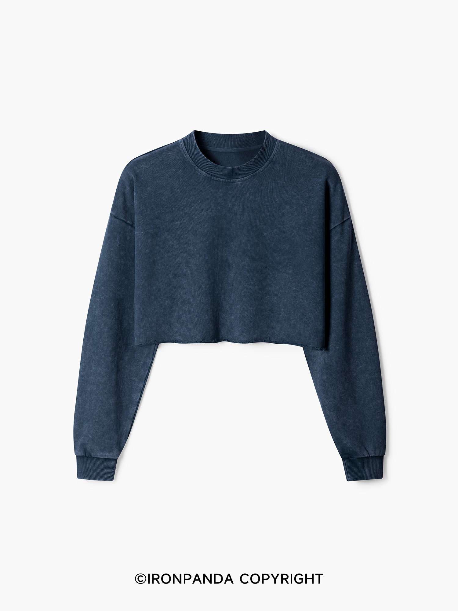Basic Washed Long-Sleeve Crop Top