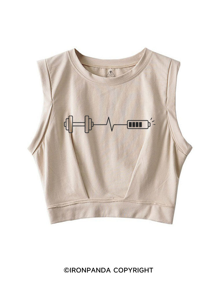 LOW BATTERY SOLUTION SLEEVELESS CROP TOPS