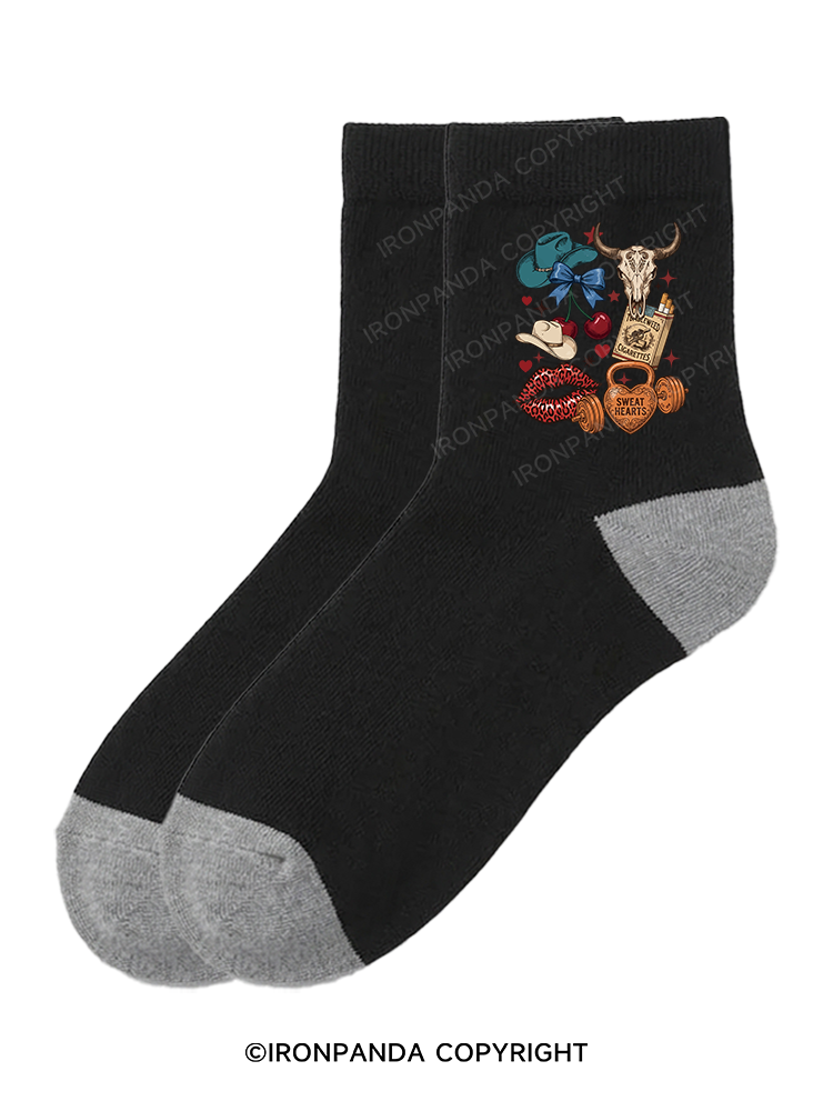 Sweat Hearts Western Gym Crew Socks