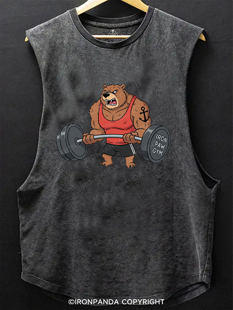Strong Bear Curling Weights Scoop Bottom Cotton Tank