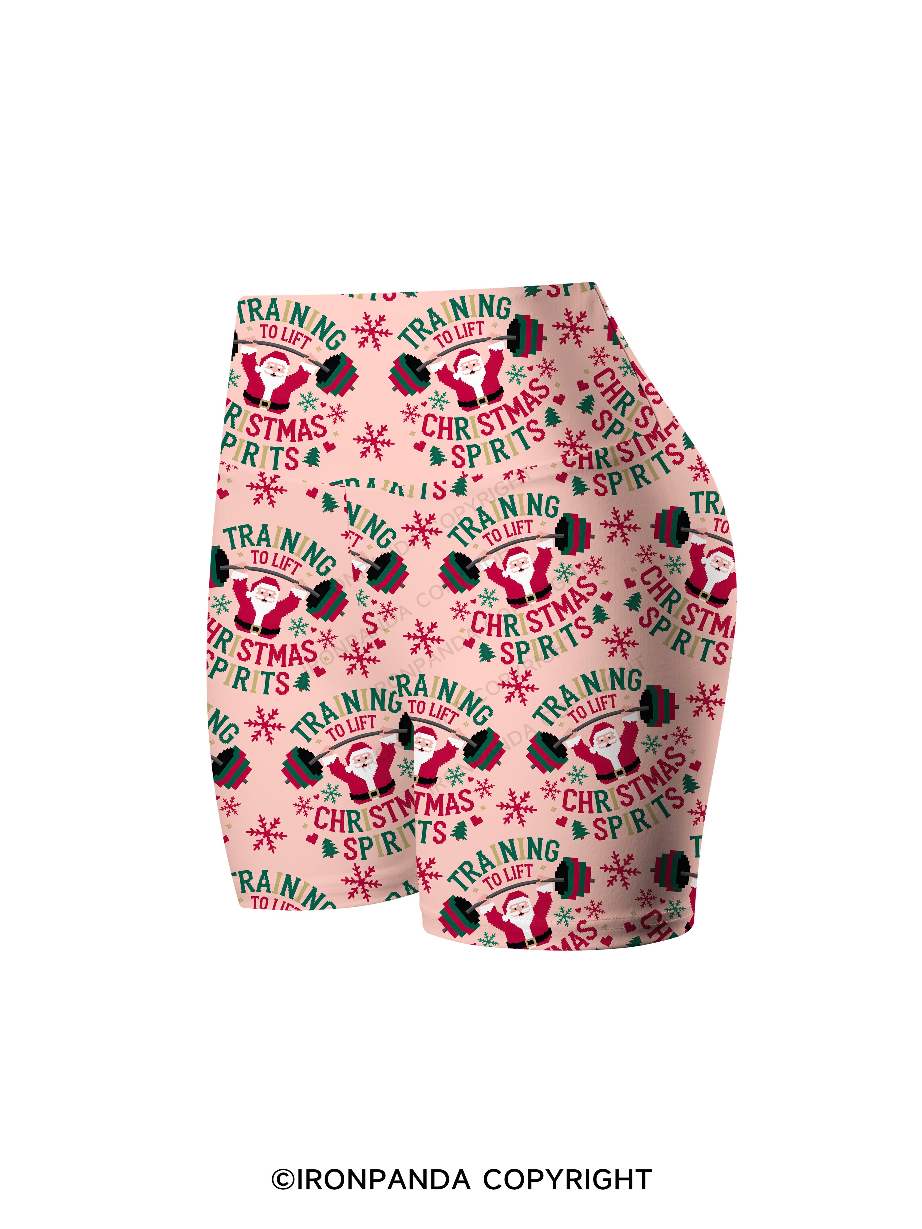 training to lift christmas spirits Printed Yoga Cycling Shorts