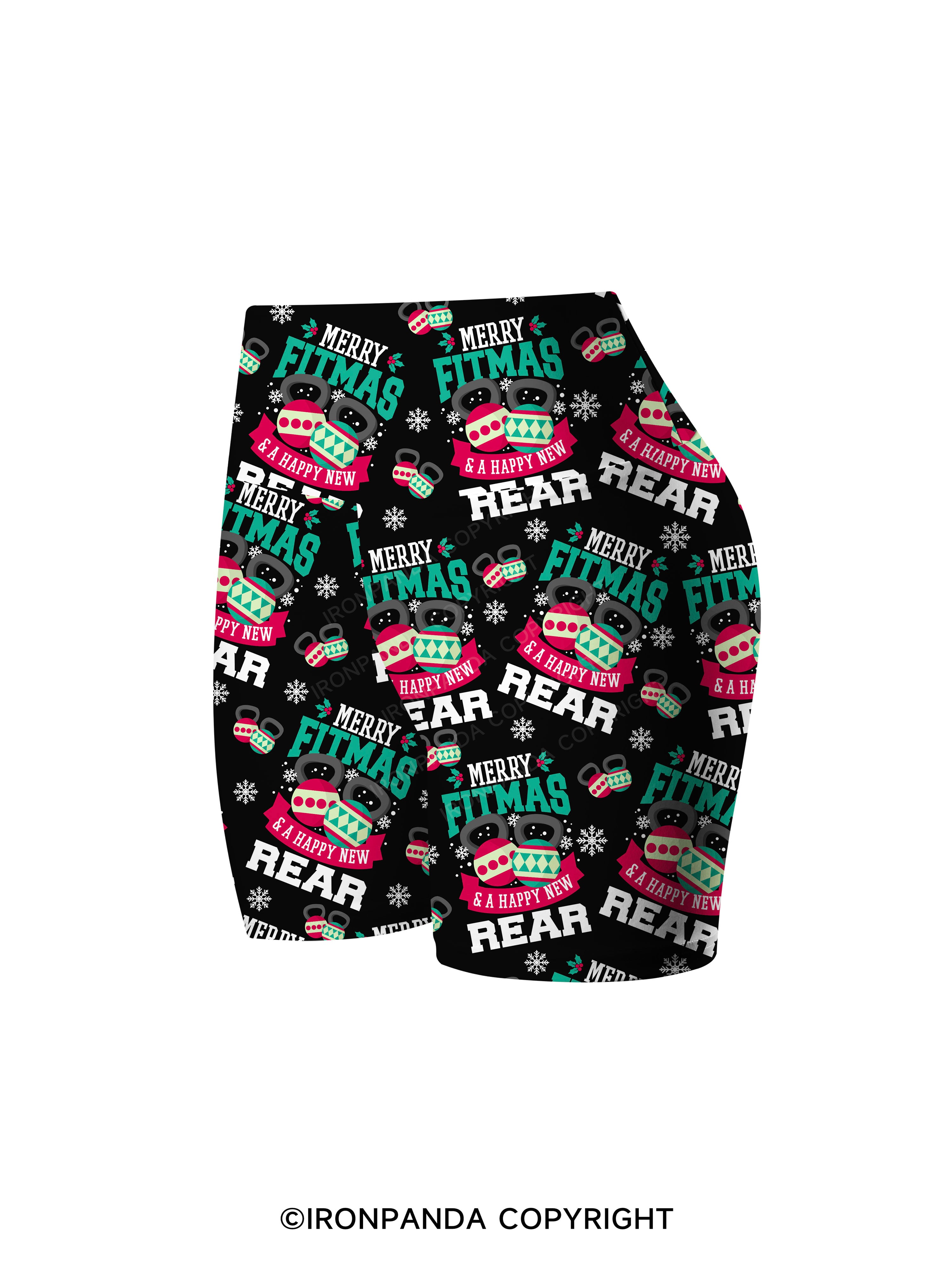 Merry Fitmas Printed Yoga Cycling Shorts