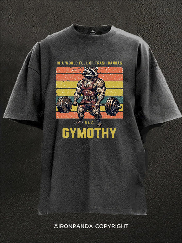 Gymothy Raccoon Weightlifting Trash Washed Gym Shirt