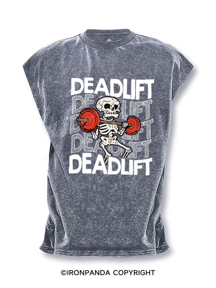 Skeleton Deadlift Funny Halloween Cut Off Tank