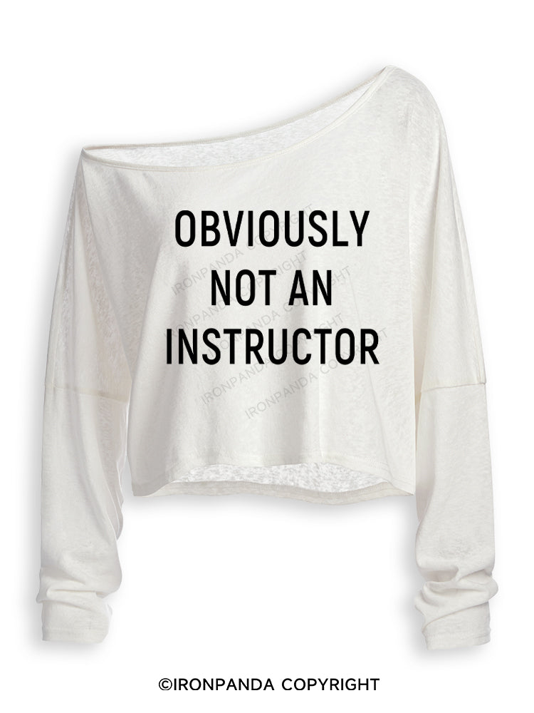 NOT AN INSTRUCTOR TEAM Off Shoulder Long Sleeve Crop Top