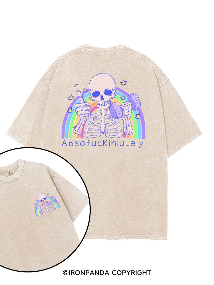 ABSOFUCKINLUTELY GYM SKELETON printed Gym Shirt