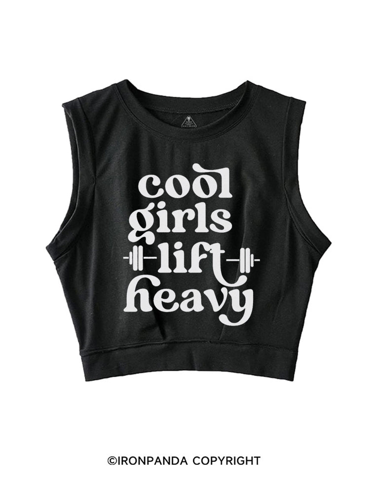 COOL GIRLS LIFT HEAVY CUTE RETRO SLEEVELESS CROP TOPS