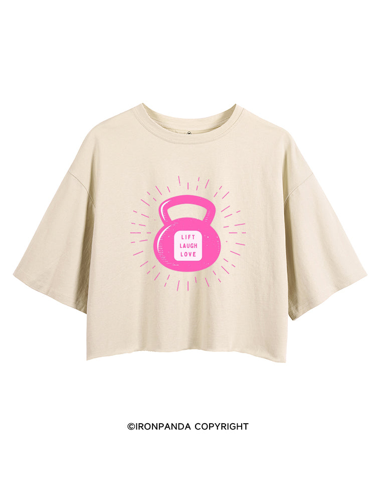 LIFT LAUGH LOVE GYM KETTLEBELL CROP TOPS