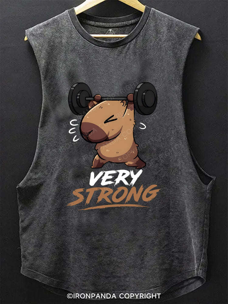 Very Strong Capybara Heavy Scoop Bottom Cotton Tank