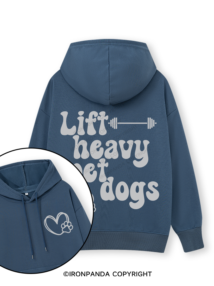 Lift Heavy Pet Dogs Letter Double-Sided Printed Classic Gym Hoodie