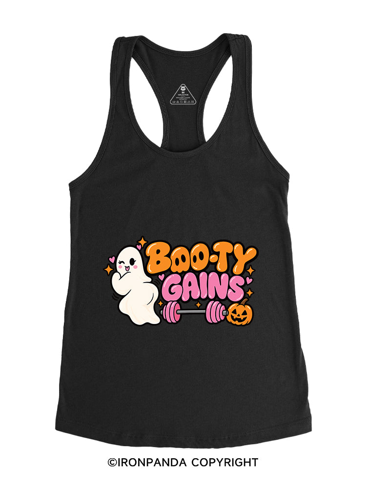 BOO-TY GAINS CUTE GHOST HALLOWEEN Gym Racerback Tank