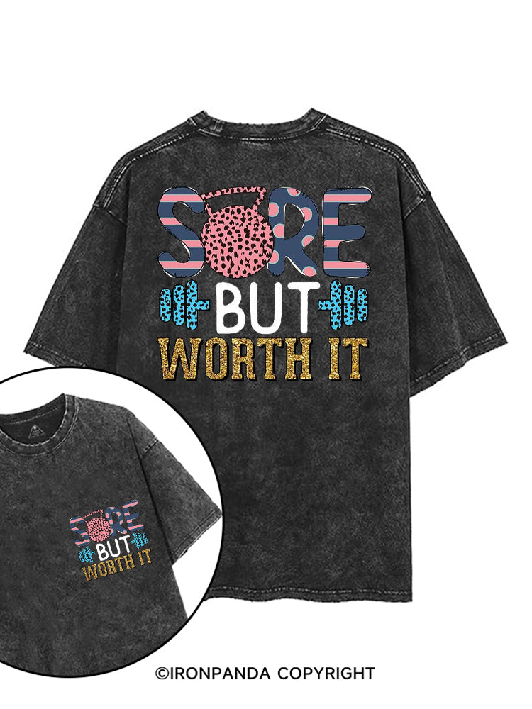 SORE BUT WORTH IT POSITIVE GYM printed Gym Shirt