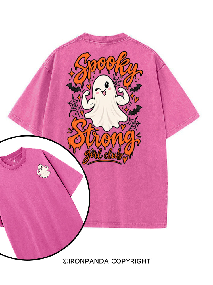SPOOKY STRONG GIRL CLUB GHOST HALLOWEEN printed Gym Shirt
