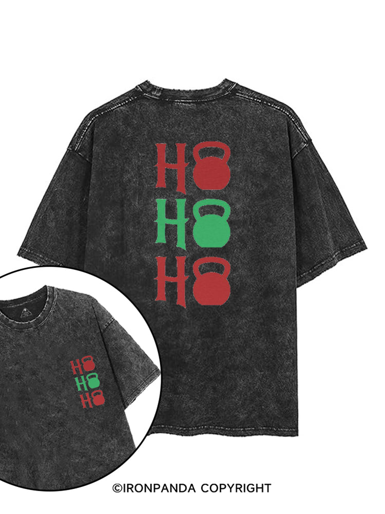 HO HO HO HOLIDAY FITNESS KETTLEBELL printed Gym Shirt
