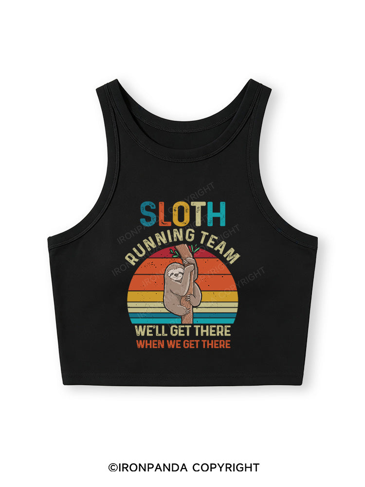 SLOTH RUNNING TEAM Fitted Crop Tank Top