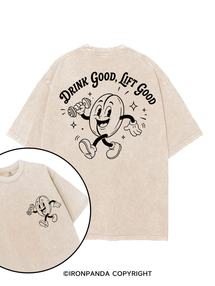 DRINK GOOD, LIFT GOOD COFFEE LOVER printed Gym Shirt