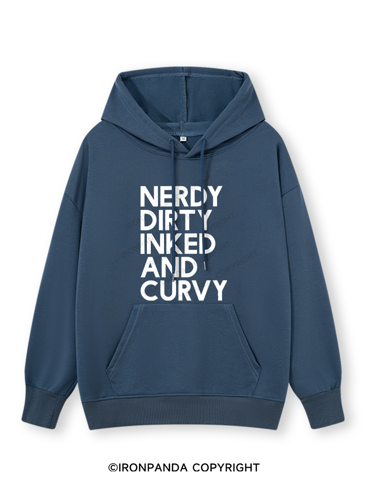 NERDY, DIRTY, INKED AND CURVY Classic Gym Hoodie