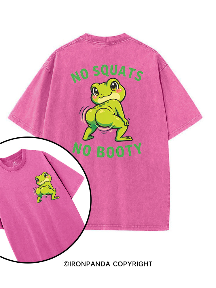 NO SQUATS NO BOOTY Frog twerking squatting printed Gym Shirt