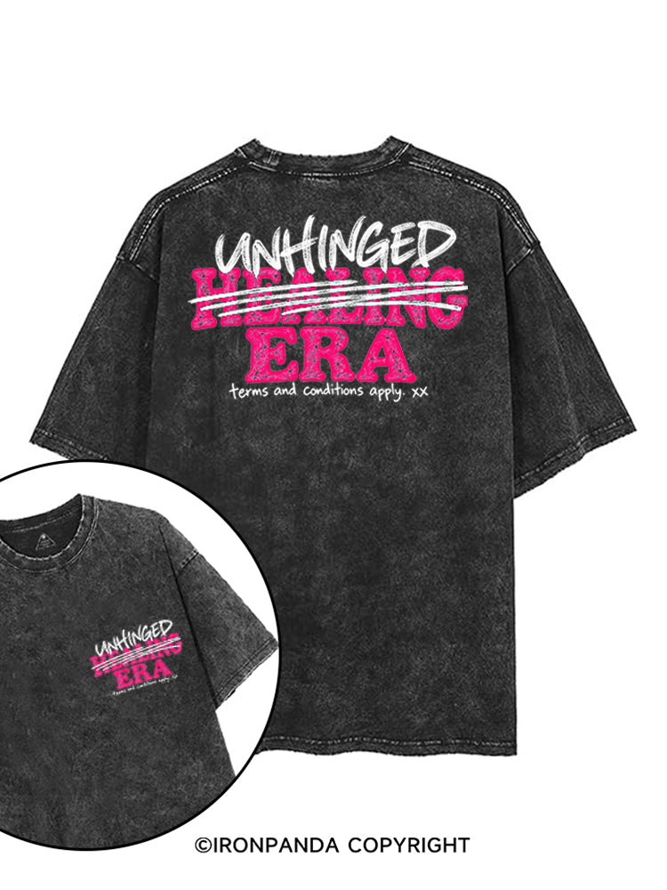UNHINGED ERA NOT HEALING FUNNY printed Gym Shirt