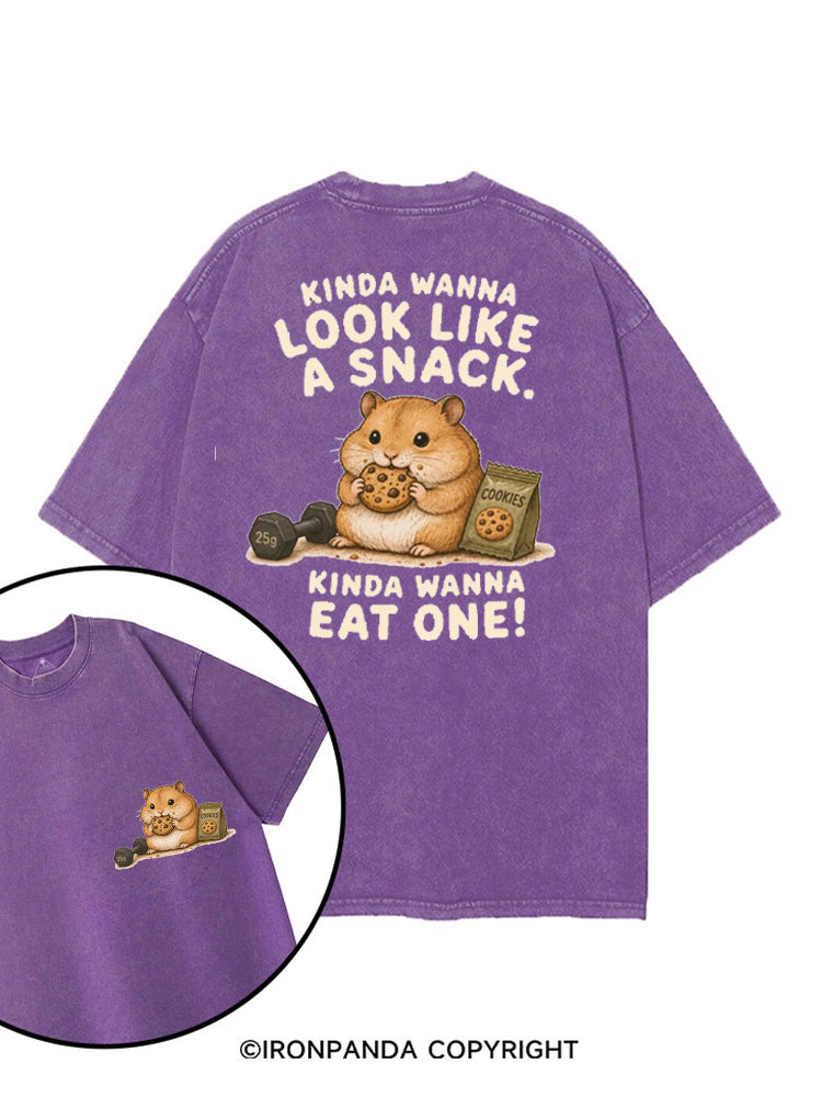 KINDA WANNA LOOK LIKE A SNACK, KINDA WANNA EAT ONE! printed Gym Shirt