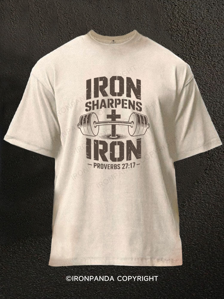 IRON SHARPENS IRON Washed Gym Shirt