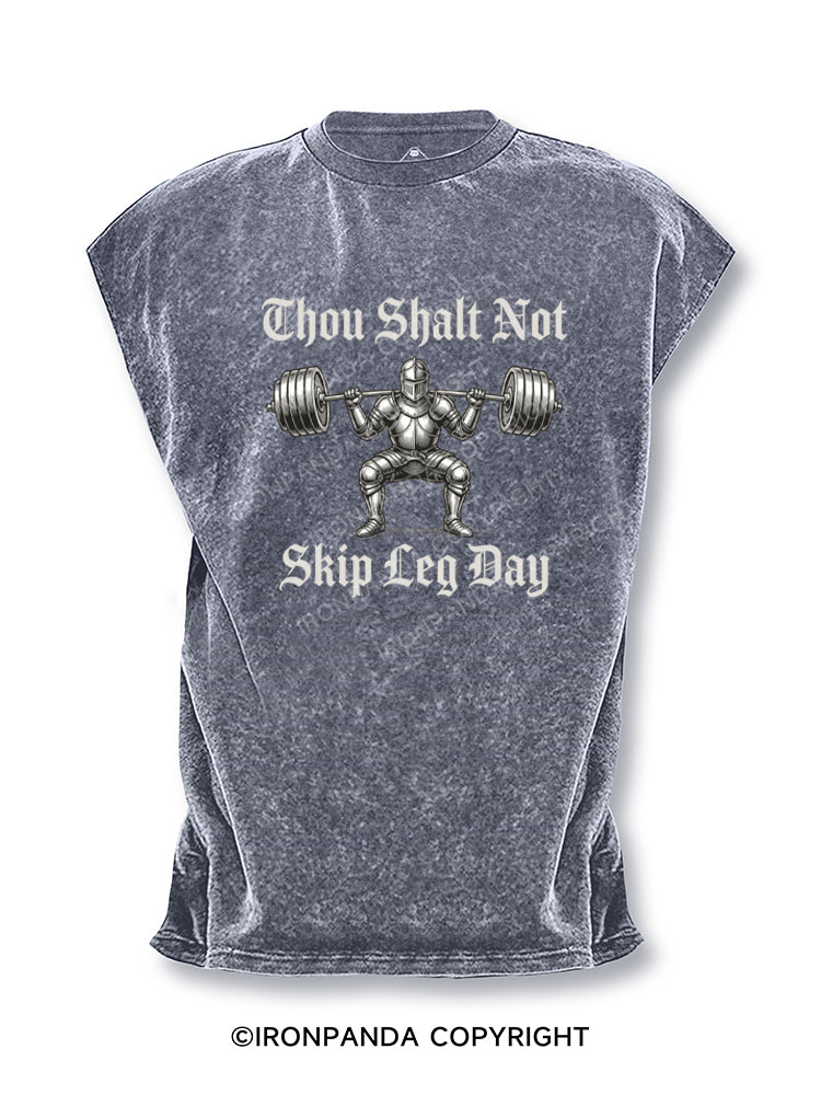 Thou Shalt Not Skip Leg Day Cut Off Tank
