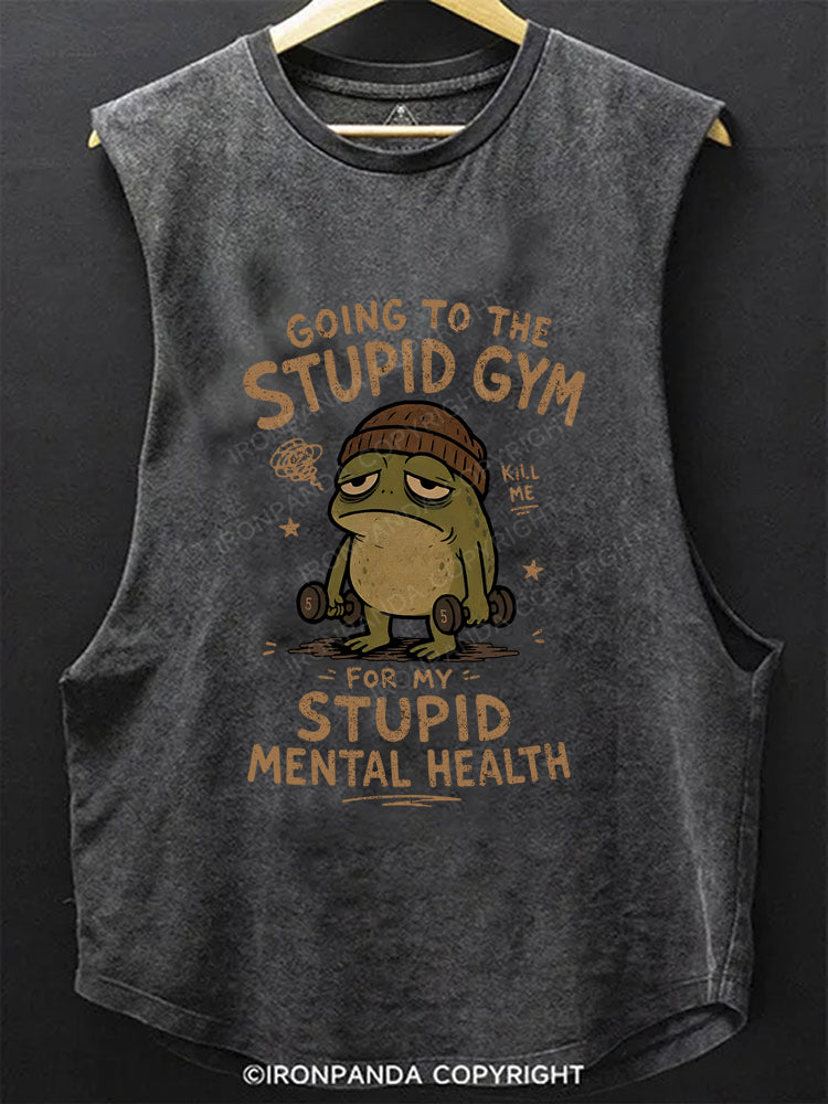 Going To The Stupid Gym Frog Scoop Bottom Cotton Tank