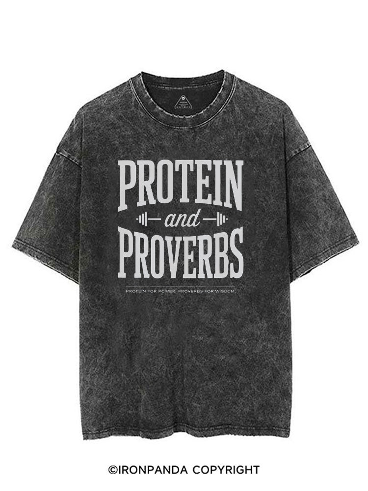 Protein and Proverbs Faith Fitness VINTAGE GYM SHIRT