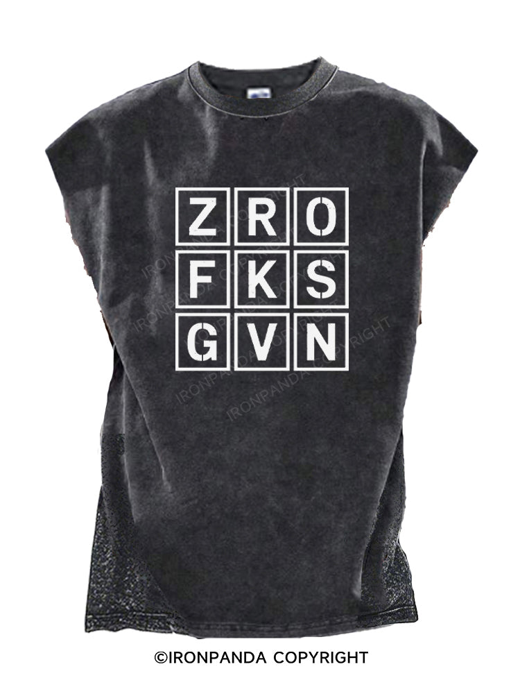 Zero Fucks Given Funny Cut Off Tank