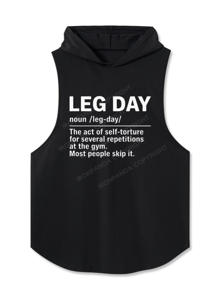 Leg Day Definition Hooded Tank