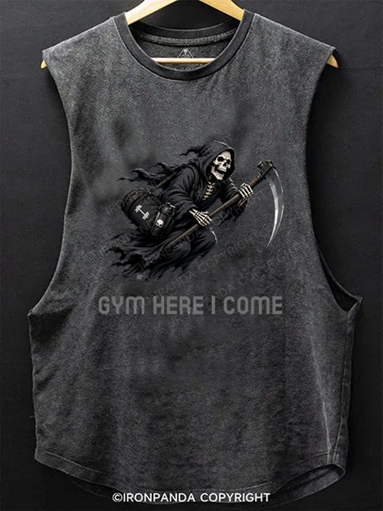 Gym Here I Come Scoop Bottom Cotton Tank